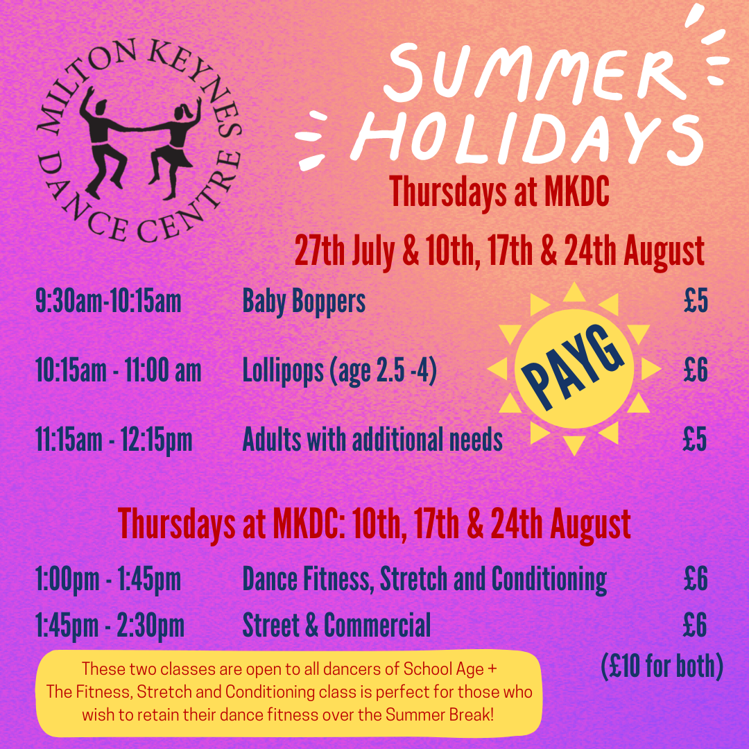 Summer Holiday Classes Milton Keynes Dance Centre